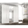 Guarda-Roupa Casal 6 Portas com Espelho e 6 Gavetas Branco - 1