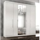 Ver imagem 4 de Guarda-Roupa Casal 6 Portas com Espelho e 6 Gavetas Branco