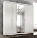 Ver imagem 4 de Guarda-Roupa Casal 6 Portas com Espelho e 6 Gavetas Branco
