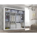 Ver imagem 3 de Guarda-Roupa Casal 6 Portas com Espelho e 6 Gavetas Branco