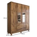 Ver imagem 4 de Guarda-Roupa Casal Rústico Madeira Maciça 10 Portas 3 Gavetas com Espelho e Pés Castanho - Panorama