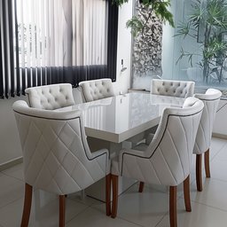 Mesa de Jantar Mdf Laminado Laca Auto Brilho 200x100cm - Branca (somente Mesa) - 2