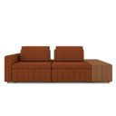 Ver imagem 4 de Sofá Ilha com Encosto e Almofadas Móveis Olimpo 265cm Modulado Linho/pu Terracota/caramelo G45 - Gra