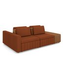 Ver imagem 2 de Sofá Ilha com Encosto e Almofadas Móveis Olimpo 265cm Modulado Linho/pu Terracota/caramelo G45 - Gra