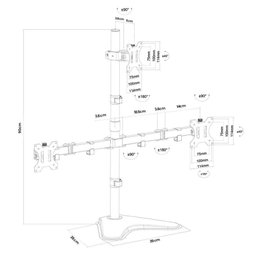 Suporte para 3 Monitores 15 a 32 Ajuste de Altura e Convergência Ctm33n - 2