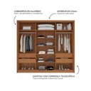 Ver imagem 5 de Guarda-roupa Casal Madrid 3 Portas 4 Gavetas com Espelho Branco/freijó - Politorno