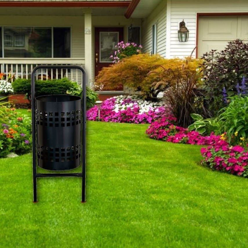 Ver imagem 3 de Kit 4 Lixeiras Pátios Parques Calçada Rua Redonda Tela 113cm