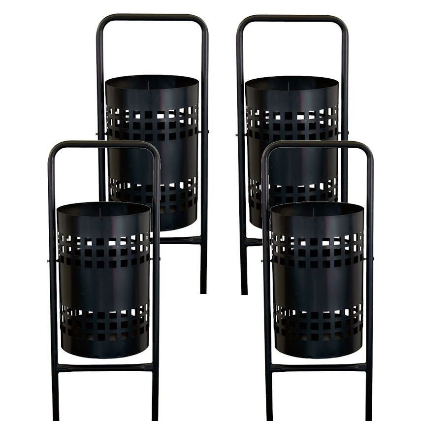 Ver imagem 1 de Kit 4 Lixeiras Pátios Parques Calçada Rua Redonda Tela 113cm