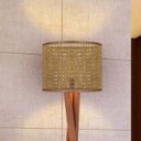 Ver imagem 2 de Luminária Abajur Paris Cúpula Indiana Detalhada Sala Bivolt - Teca/marrom