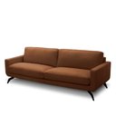 Ver imagem 3 de Sofá Decorativo Thalia 3 Lugares Sala de Estar 210cm Pés em Aço Couro Conhaque G88 - Gran Belo