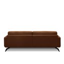 Ver imagem 2 de Sofá Decorativo Thalia 3 Lugares Sala de Estar 210cm Pés em Aço Couro Conhaque G88 - Gran Belo