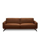 Ver imagem 6 de Sofá Decorativo Thalia 3 Lugares Sala de Estar 210cm Pés em Aço Couro Conhaque G88 - Gran Belo