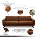 Ver imagem 5 de Sofá Decorativo Thalia 3 Lugares Sala de Estar 210cm Pés em Aço Couro Conhaque G88 - Gran Belo