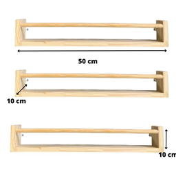 2 Prateleira de Madeira para Livros e Decoração - Dulce Slim 50 Cm - 2