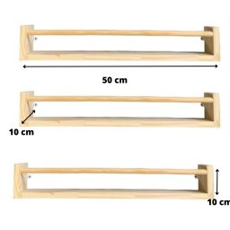 Kit 2 Prateleiras de Parede em Madeira para Decoração e Livros – Dulce Slim 50cm - 5