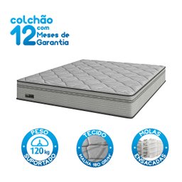 Cama Box Queen + Colchão Molas Ensacadas New Londres Umaflex (158x198x68cm) Cinza - 3