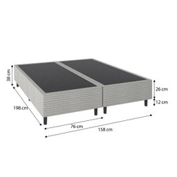 Cama Box Queen + Colchão Molas Ensacadas New Londres Umaflex (158x198x68cm) Cinza - 7