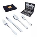 Ver imagem 3 de Kit Faqueiro Premium 24 Peças, Conjunto Talheres Inox, Estojo Madeira, Completo e Luxuoso.