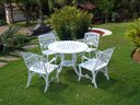 Ver imagem 1 de Conjunto Búzios (01 Mesa + 04 Poltronas) Alumínio Fundido Jardim Varanda Piscina Área Gourmet Campo