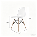 Ver imagem 5 de Cadeira Eames Transparente Pés de Madeira – Elegante para Casa e Ambientes Comerciais