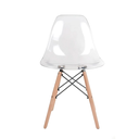 Ver imagem 4 de Cadeira Eames Transparente Pés de Madeira – Elegante para Casa e Ambientes Comerciais