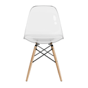 Ver imagem 5 de Cadeira Eames Transparente Pés de Madeira – Elegante para Casa e Ambientes Comerciais