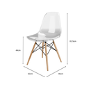 Ver imagem 6 de Cadeira Eames Transparente Pés de Madeira – Elegante para Casa e Ambientes Comerciais