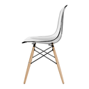 Ver imagem 4 de Cadeira Eames Transparente Pés de Madeira – Elegante para Casa e Ambientes Comerciais