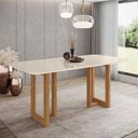 Ver imagem 2 de Mesa de Jantar Yara Ambiente 180 Cm Canto Arredondado com Vidro Nature Off White - Henn