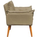 Ver imagem 4 de Kit 3 Poltronas Decorativa Alice Pé Trapézio 30cm Castanho - Suede