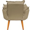 Ver imagem 3 de Kit 3 Poltronas Decorativa Alice Pé Trapézio 30cm Castanho - Suede