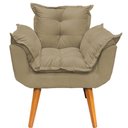 Ver imagem 2 de Kit 3 Poltronas Decorativa Alice Pé Trapézio 30cm Castanho - Suede