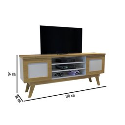 Rack para Tv ate 60" Cinamomo/Off White Detroit Valde Moveis - 2