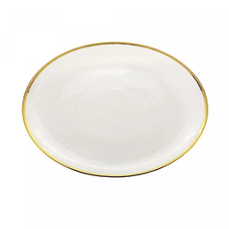 Prato Raso de Cristal com Borda Dourado Agate 21cm - 3