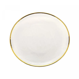 Prato Raso de Cristal com Borda Dourado Agate 21cm - 4