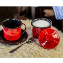 Ver imagem 7 de Açucareiro Esmaltado Ágata 239ml Porta Açúcar com Tampa e Alças Laterais Vermelho