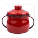 Ver imagem 3 de Açucareiro Esmaltado Ágata 239ml Porta Açúcar com Tampa e Alças Laterais Vermelho