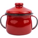 Ver imagem 1 de Açucareiro Esmaltado Ágata 239ml Porta Açúcar com Tampa e Alças Laterais Vermelho