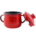 Ver imagem 5 de Açucareiro Esmaltado Ágata 239ml Porta Açúcar com Tampa e Alças Laterais Vermelho