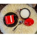 Ver imagem 4 de Açucareiro Esmaltado Ágata 239ml Porta Açúcar com Tampa e Alças Laterais Vermelho