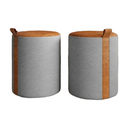 Ver imagem 1 de Kit 2 Puff Decorativo Zeus Linho Cinza