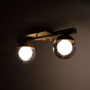 Ver imagem 5 de Plafon Sobrepor de Teto Lustre Jabuticaba Dourado com 2 Globo Vidro Fume para Sala, Cozinha, Quarto