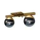 Ver imagem 7 de Plafon Sobrepor de Teto Lustre Jabuticaba Dourado com 2 Globo Vidro Fume para Sala, Cozinha, Quarto