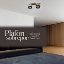 Ver imagem 3 de Plafon Sobrepor de Teto Lustre Jabuticaba Dourado com 2 Globo Vidro Fume para Sala, Cozinha, Quarto