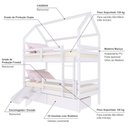 Ver imagem 4 de Beliche Casinha Solteiro Slim Rb com 02 Gavetas Grade de Proteção e Mini Escada/escorregador