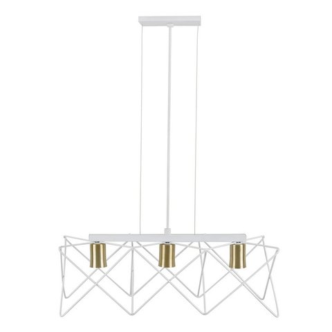 Pendente 3 Lâmpadas Branco Metal Zaggy Pantoja e Carmona