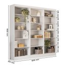 Ver imagem 4 de Estante de Livros 184,5CMX183CM Kit 3 Estantes 5 Prateleiras Office Flora Branco