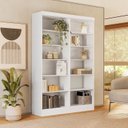 Ver imagem 6 de Estante de Livros 184,5CMX183CM Kit 3 Estantes 5 Prateleiras Office Flora Branco