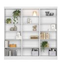 Ver imagem 5 de Estante de Livros 184,5CMX183CM Kit 3 Estantes 5 Prateleiras Office Flora Branco