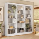 Ver imagem 1 de Estante de Livros 184,5CMX183CM Kit 3 Estantes 5 Prateleiras Office Flora Branco
